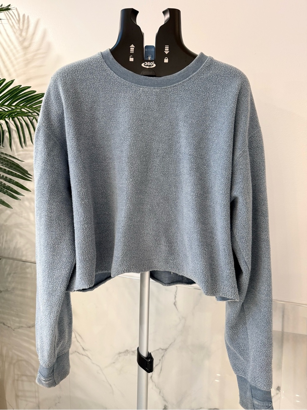 Royce Pismo Crop Crew Heather Blue Fleece Pullover Sweater Size 2XL